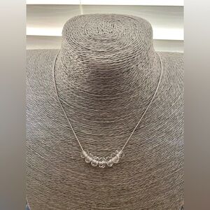Givenchy Silver Crystal Beads Necklace with extender